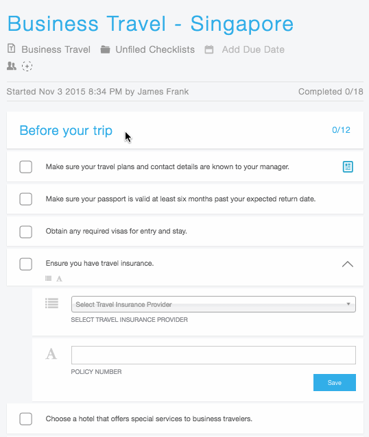 Checklist Templates